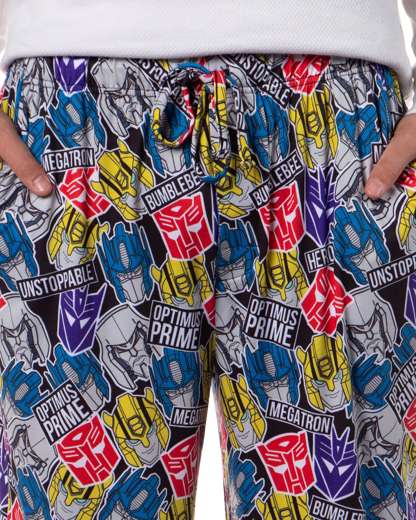 Transformers Men's Tossed Print Autobots Adult Sleep Lounge Pajama Pants (Small)