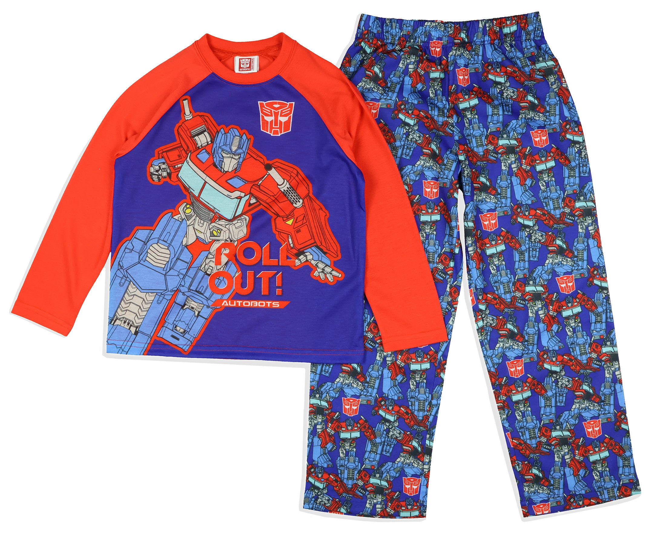 Transformers Boys' Optimus Prime Roll Out Autobots Long Sleeve Pajama Set