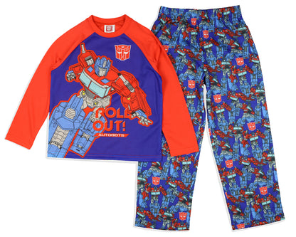 Transformers Boys' Optimus Prime Roll Out Autobots Long Sleeve Pajama Set