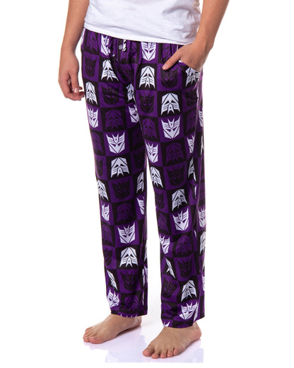 Transformers Men's Decepticon Logo Tile Print Sleep Pajama Pants