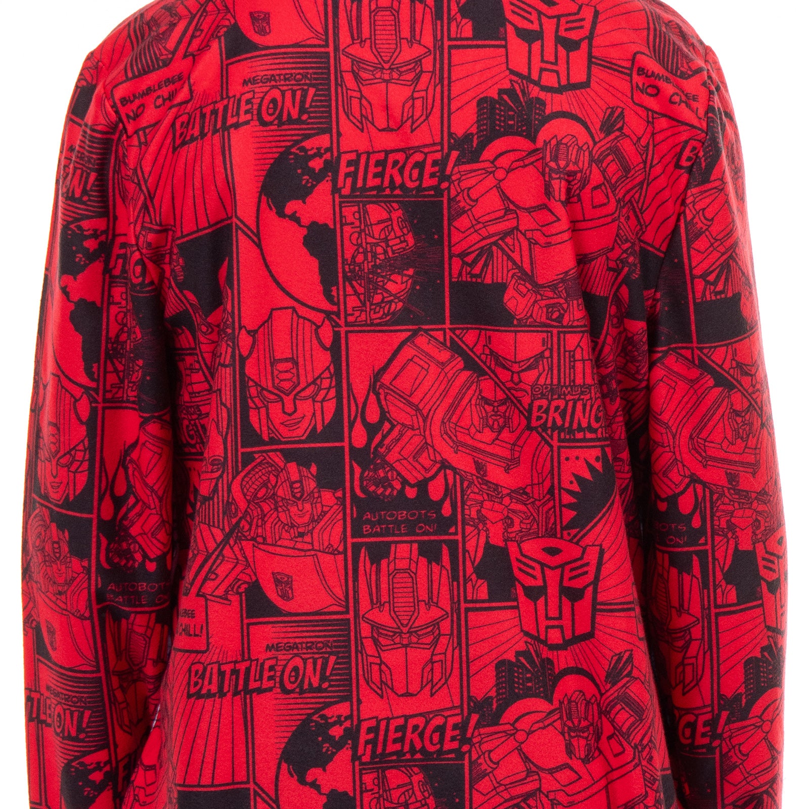 Transformers Pajamas Boys' Battle On Zip Front Fleece Footless Sleeper