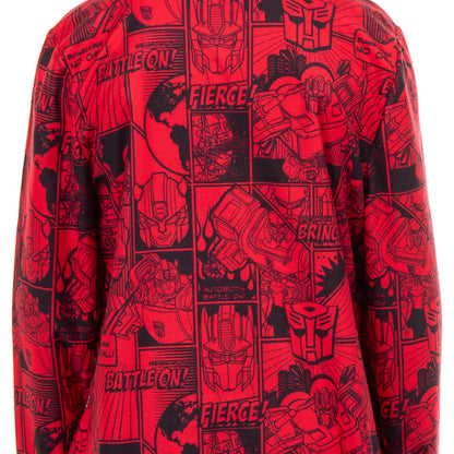 Transformers Pajamas Boys' Battle On Zip Front Fleece Footless Sleeper