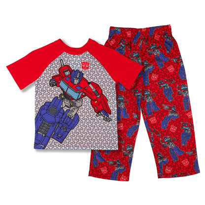 Transformers Pajamas Toddler Boys' Short Sleeve and Pant PJ Set (Optimus, 5T)