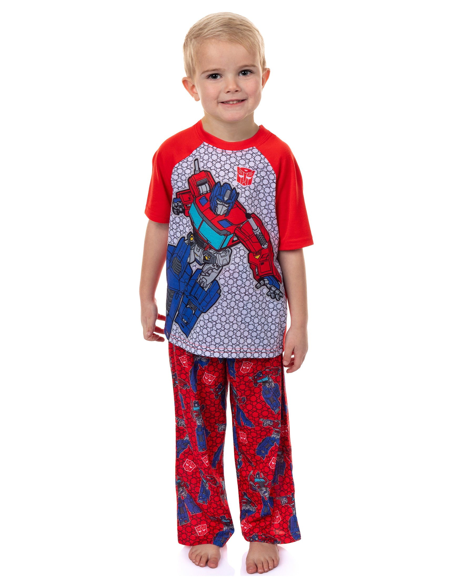 Transformers Pajamas Toddler Boys' Short Sleeve and Pant PJ Set (Optimus, 5T)