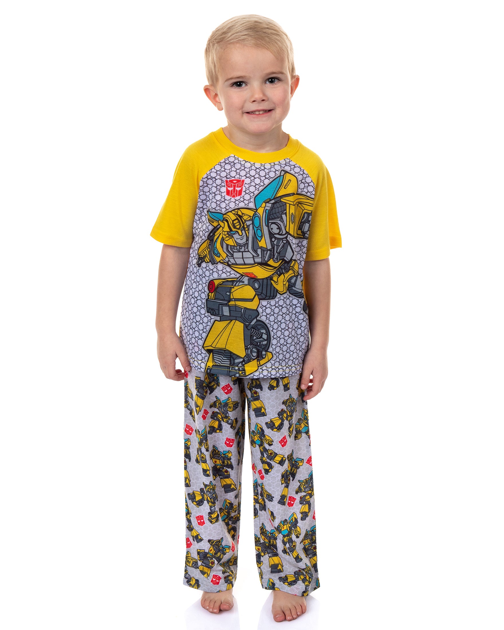 Transformers Pajamas Toddler Boys' Short Sleeve and Pant PJ Set (Bumblebee, 2T)