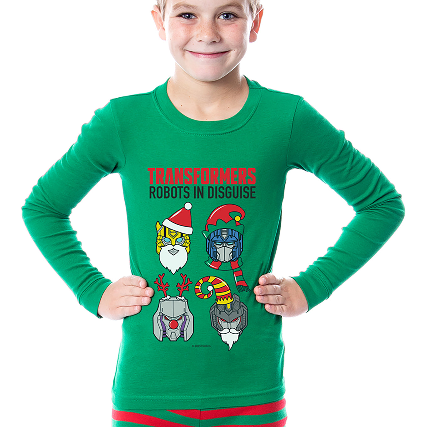 Transformers Boys' Christmas Robots In Disguise Striped Pajama Set
