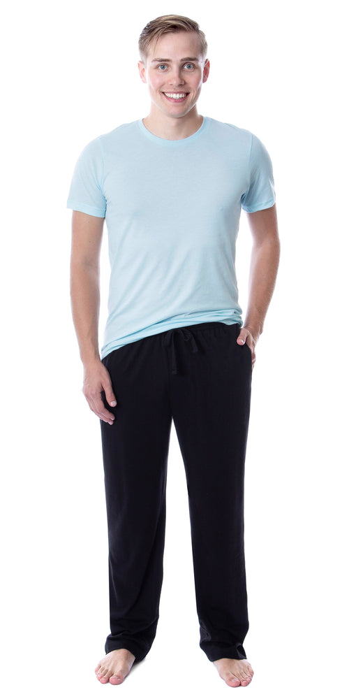 Intimo Men's 2 Piece Pajama Set Cotton/Poly Blend Jersey Knit Lounge Pants With Soft T-Shirt Top