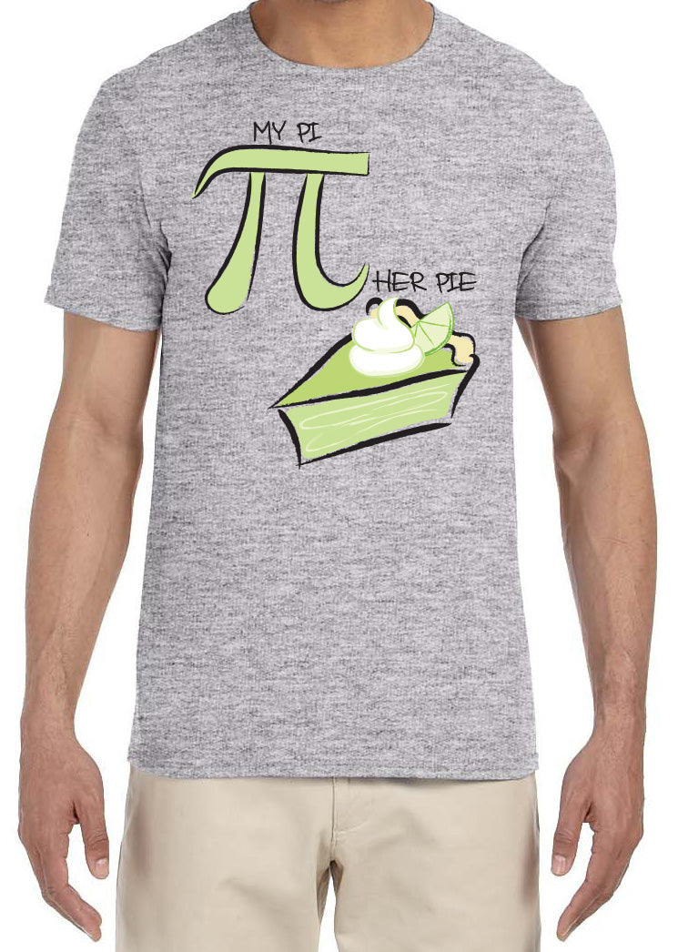My Pi Her Pie Key Lime Men's Funny Math Teacher's Shirt Mathematics Geek Pi Day Ring-Spun Fabric T-Shirt Tee