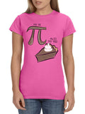 My Pi But Also My Pie Women's Shirt Funny Math Teacher's Mathematics Pi Day Ring-Spun Fabric T-Shirt Tee