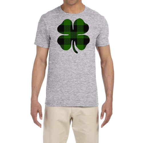 St. Patrick's Day Men's Shirt Plaid Shamrock Saint Paddy's Fun Irish T-Shirt Tee