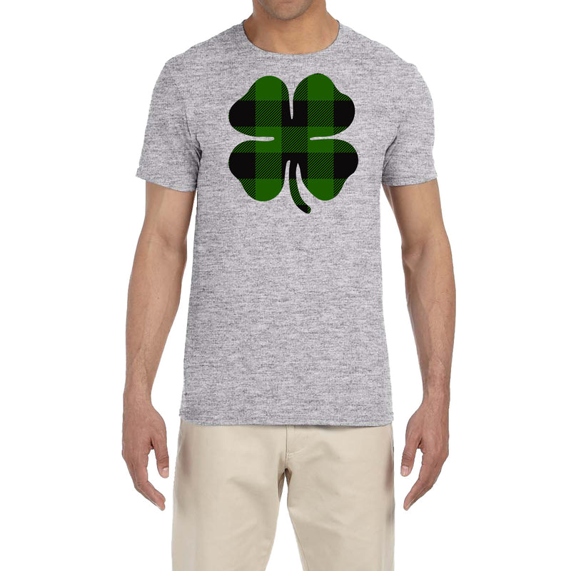 St. Patrick's Day Men's Shirt Plaid Shamrock Saint Paddy's Fun Irish T-Shirt Tee (X-Large)