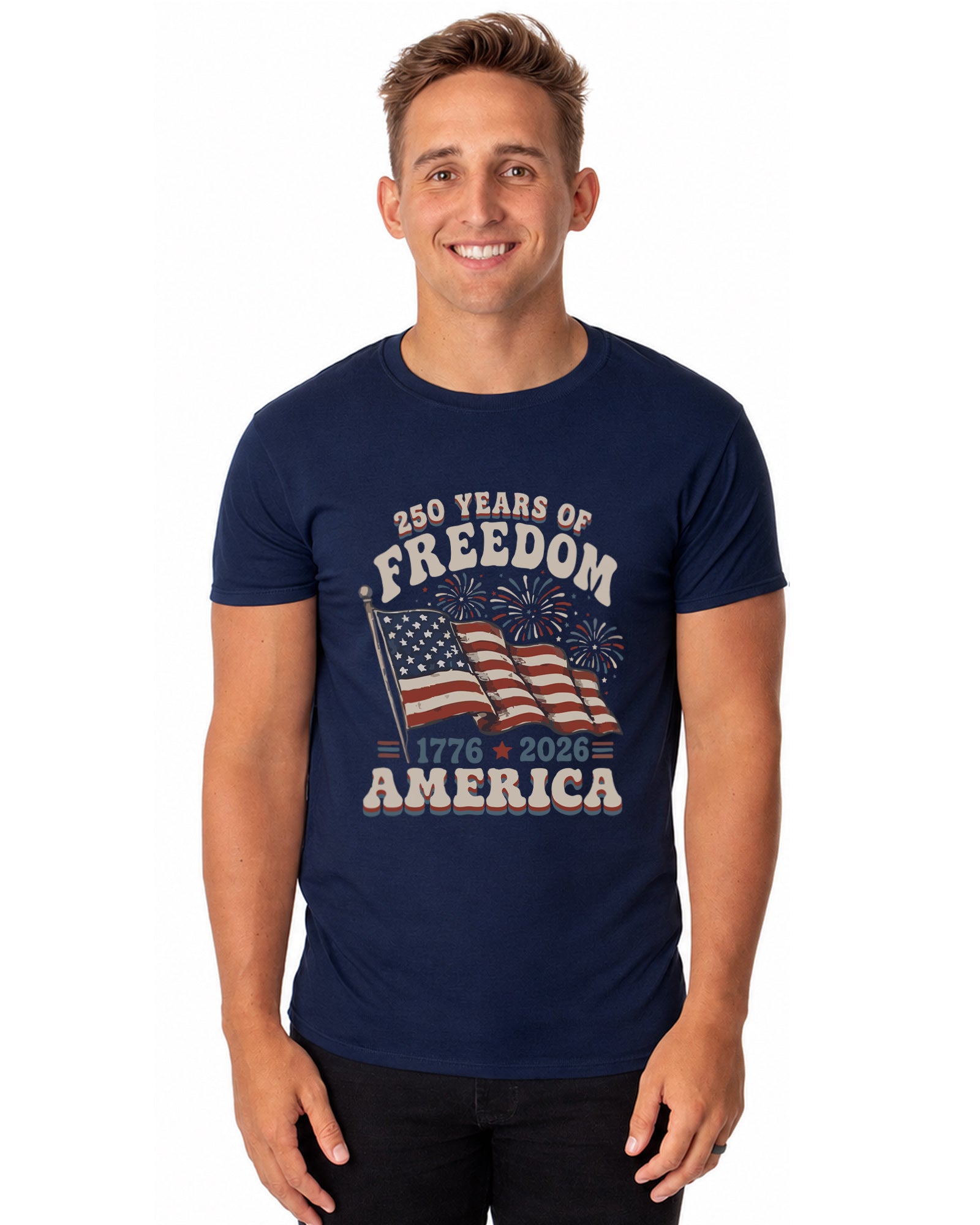 PJammy USA T-Shirt Men's 250 Years of Freedom Short Sleeve Tee