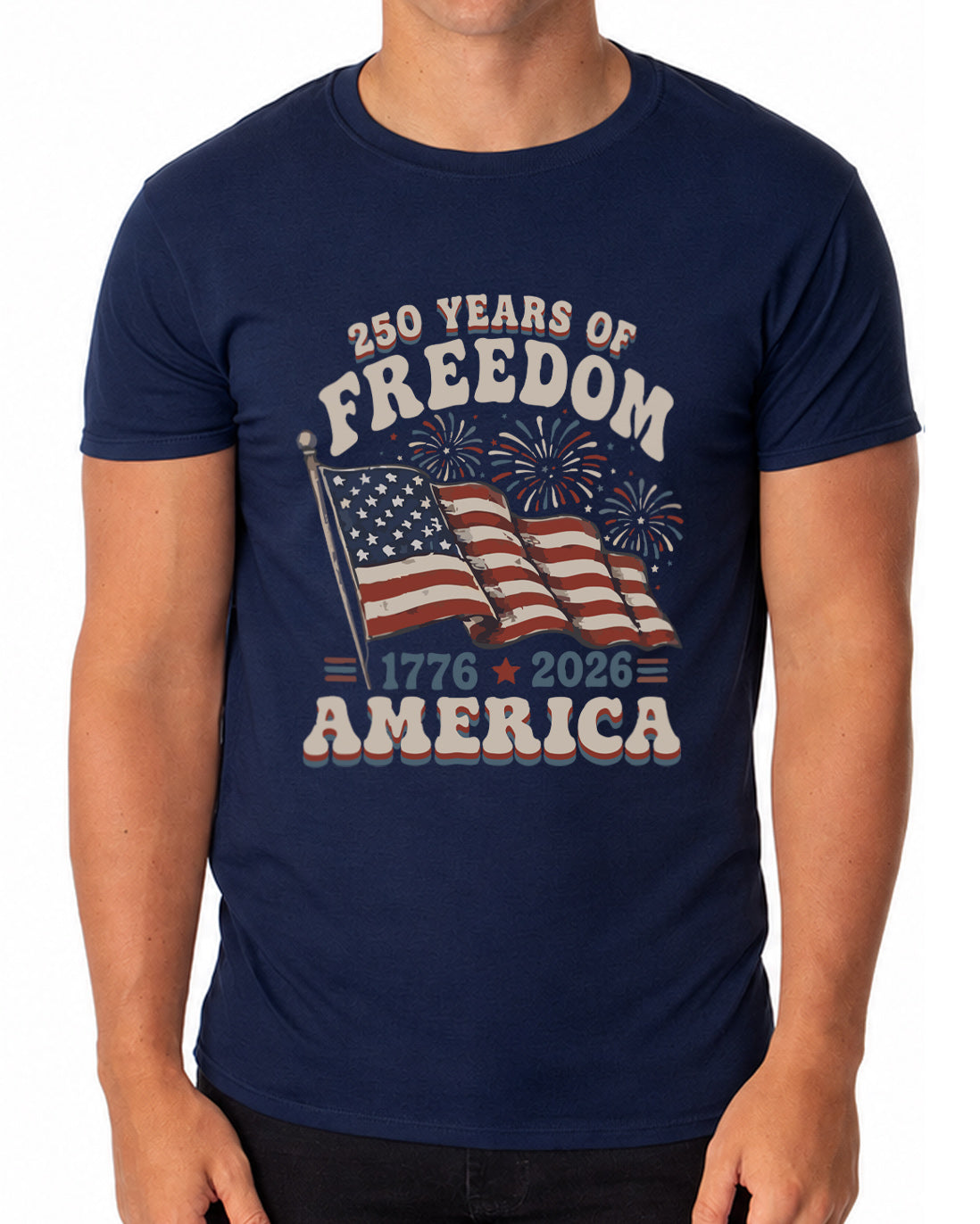 PJammy USA T-Shirt Men's 250 Years of Freedom Short Sleeve Tee