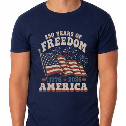 PJammy USA T-Shirt Men's 250 Years of Freedom Short Sleeve Tee