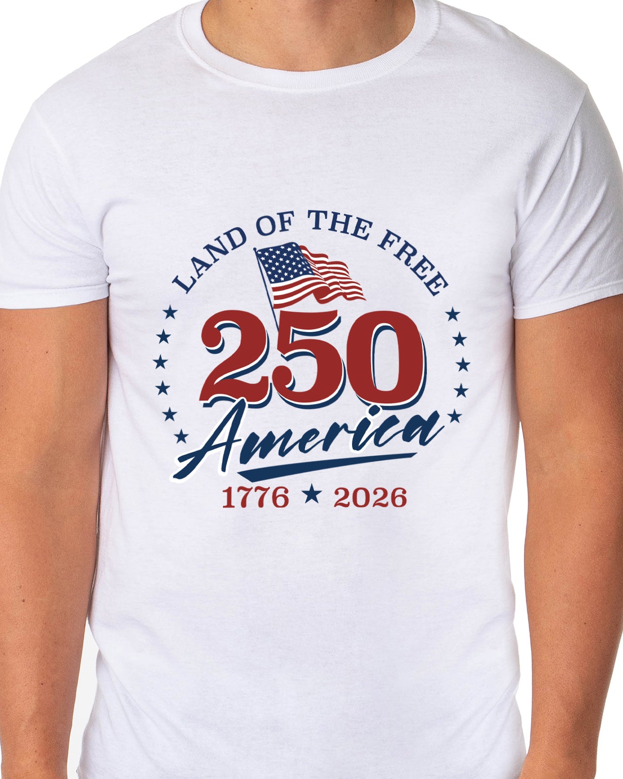 PJammy USA T-Shirt Men's Land Of The Free Short Sleeve Tee