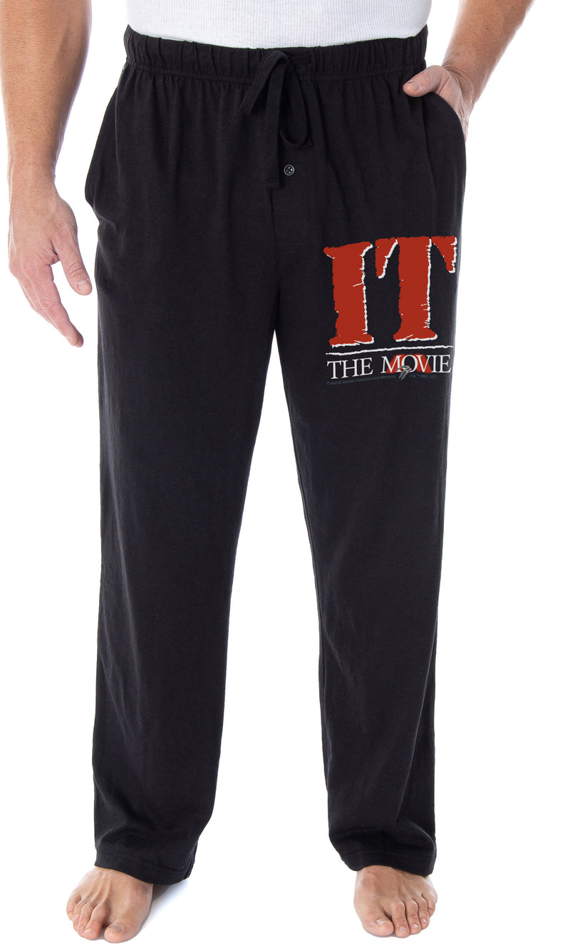 Stephen King's IT Men's Original Movie TV Series Logo Loungewear Sleep Bottoms Pajama Pants