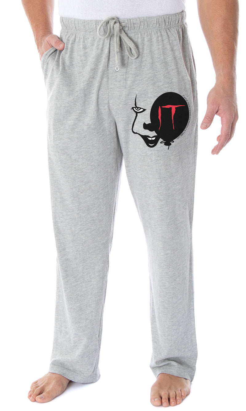 IT The Movie Men's Pennywise Face and Balloon Loungewear Sleep Bottoms Pajama Pants