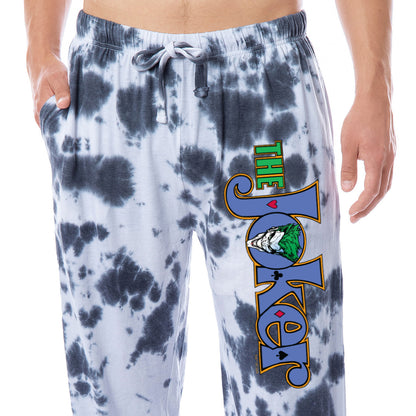 DC Comics Men's The Joker Logo Rock Tie-Dye Pajama Pants For Adults