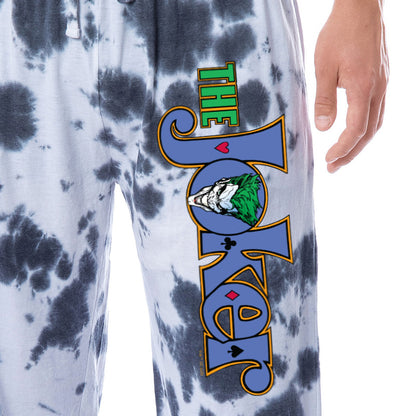 DC Comics Men's The Joker Logo Rock Tie-Dye Pajama Pants For Adults