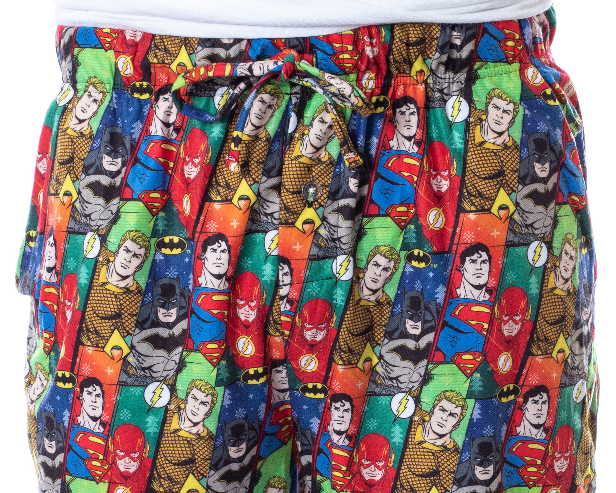 DC Comics Mens' Justice League Holiday Superhero Christmas Pajama Pants Large