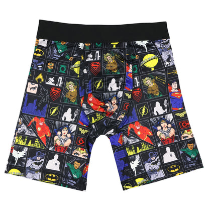 DC Comics Justice League Boxers Mens' Superhero Scenes Tight Fit Underwear