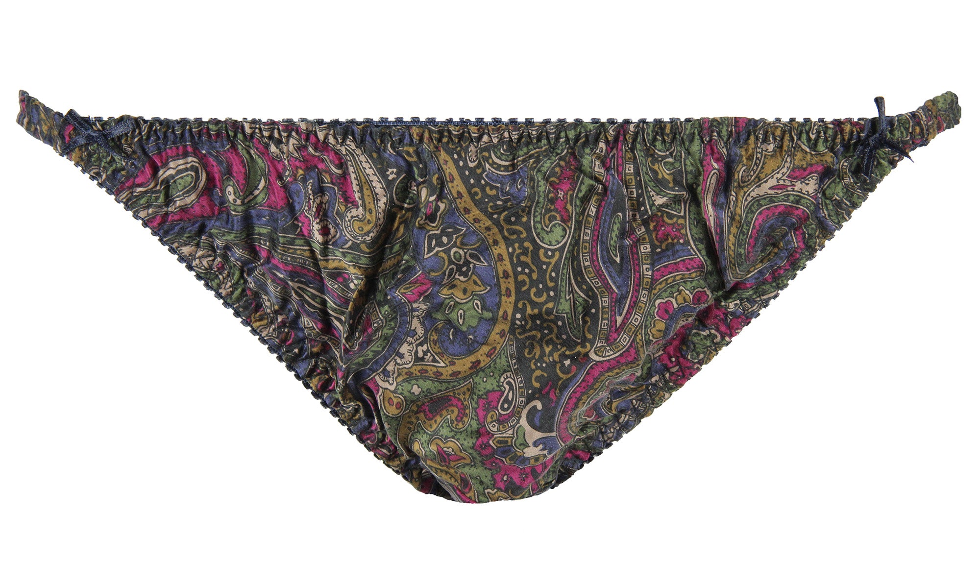 INTIMO Womens' Classic Silk String Bikini Underwear Panties (Cherry, L)