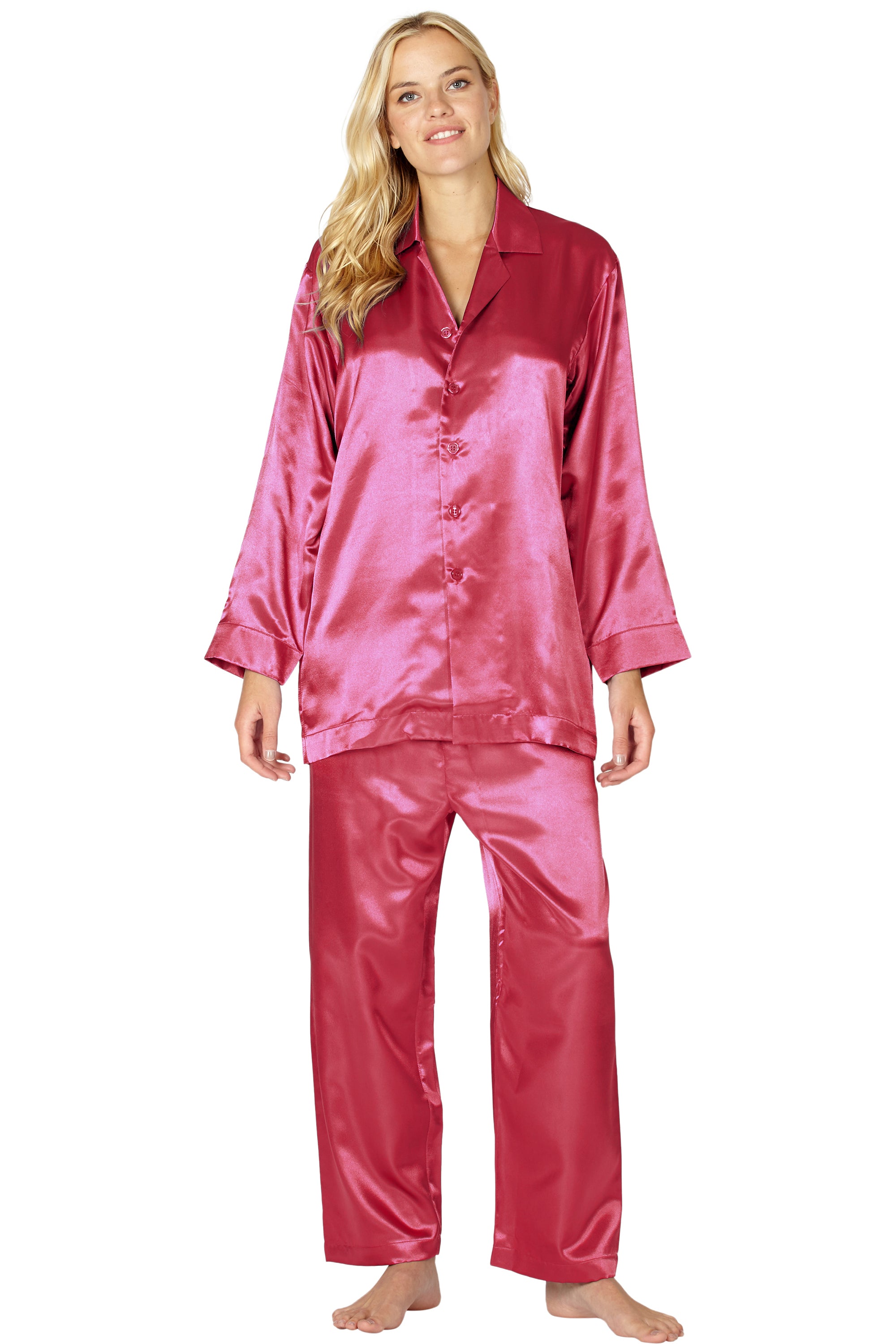 Intimo Womens Poly Charmeuse Pajama Set