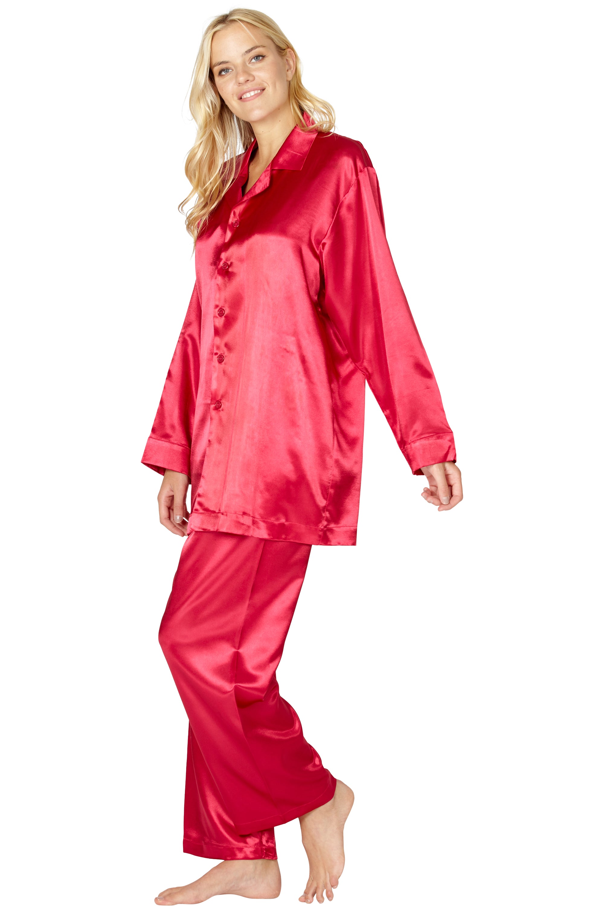 Intimo Womens Poly Charmeuse Pajama Set