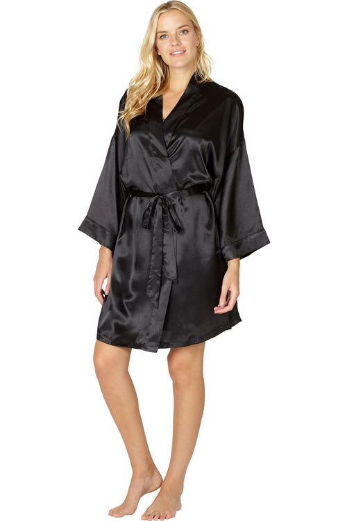 Intimo Womens Poly Charmeuse Robe