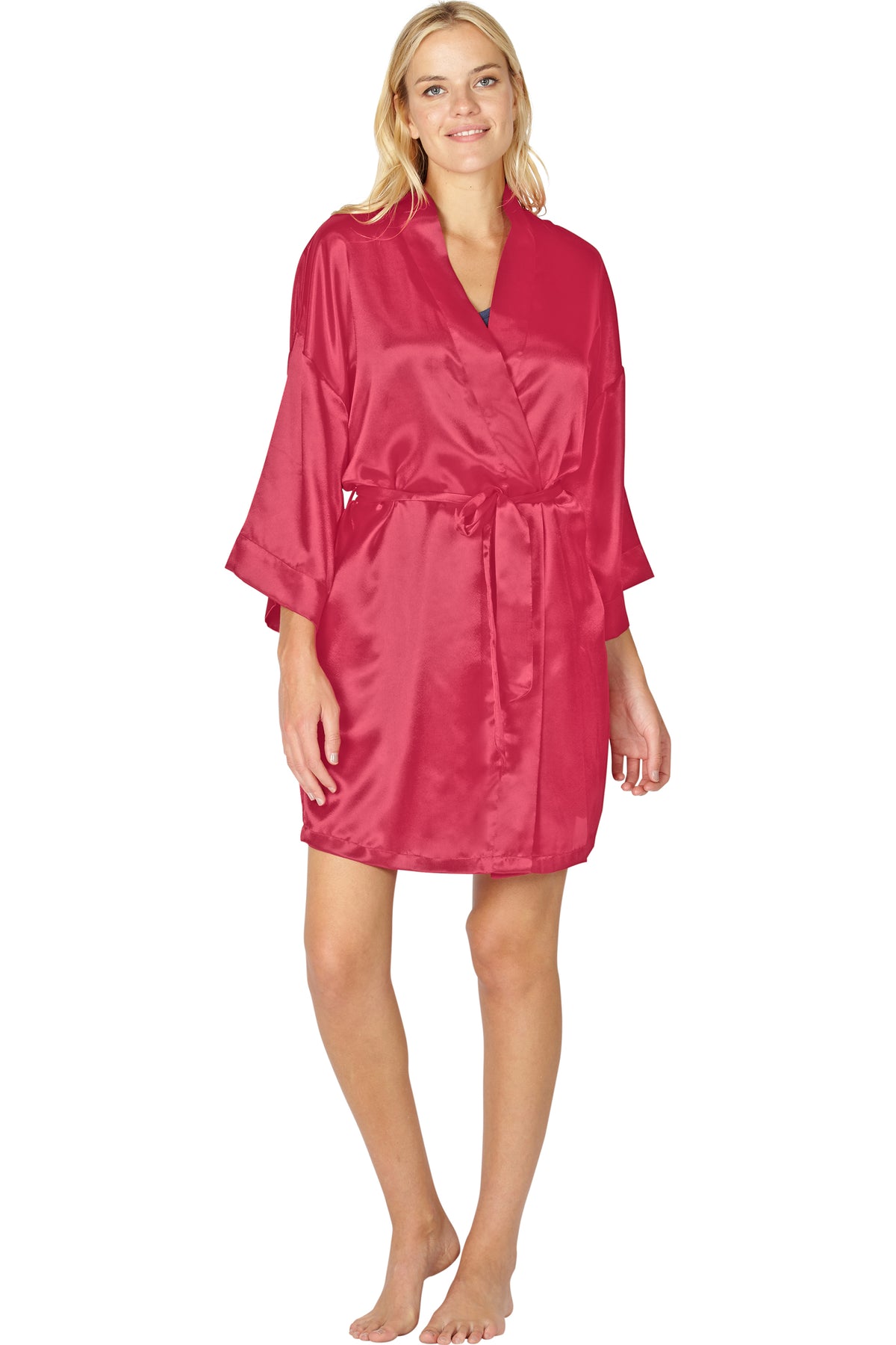 Intimo Womens Poly Charmeuse Robe