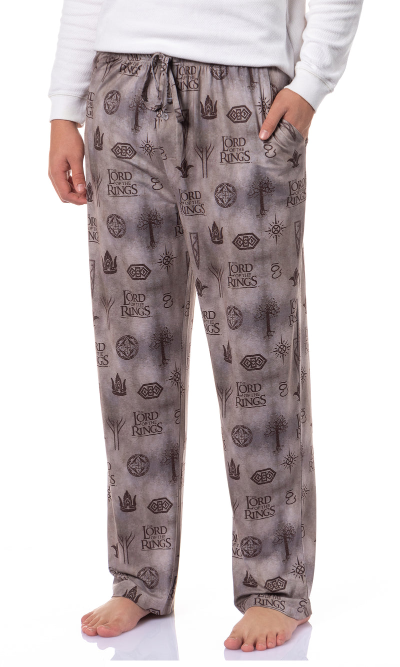 The Lord of the Rings Men's Tossed Print Tree of Gondor Crown Sleep Pajama Pants