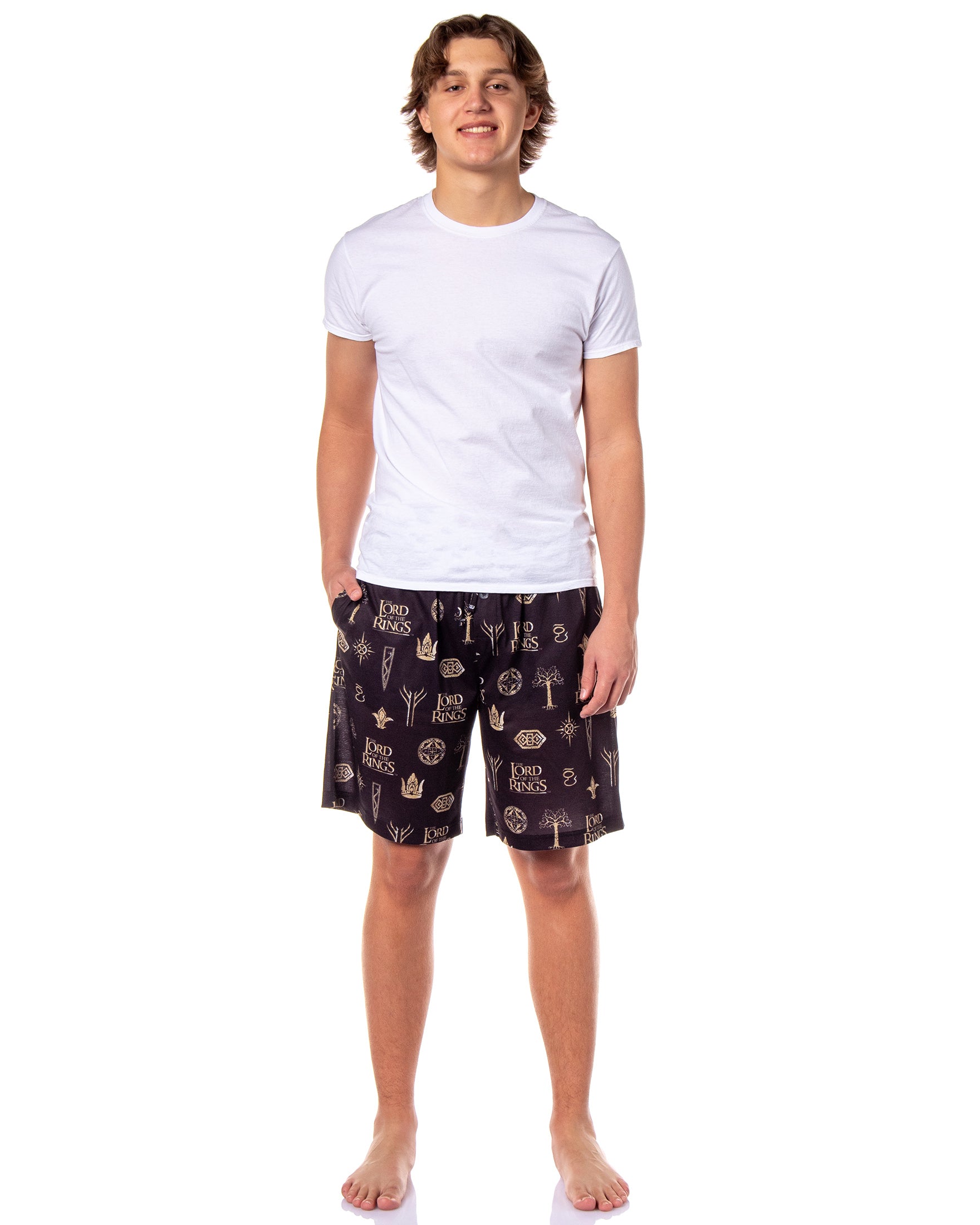 The Lord Of The Rings Pajamas Men's Tree Of Gondor Crown Rune PJ Shorts