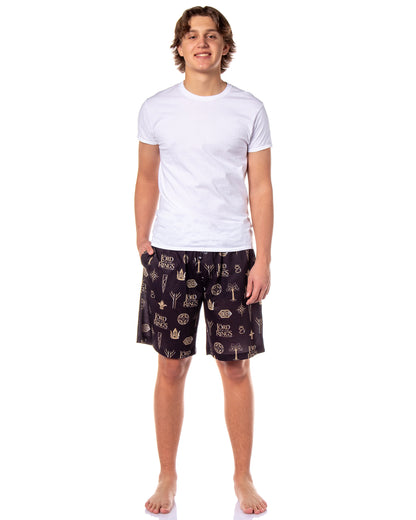 The Lord Of The Rings Pajamas Men's Tree Of Gondor Crown Rune PJ Shorts