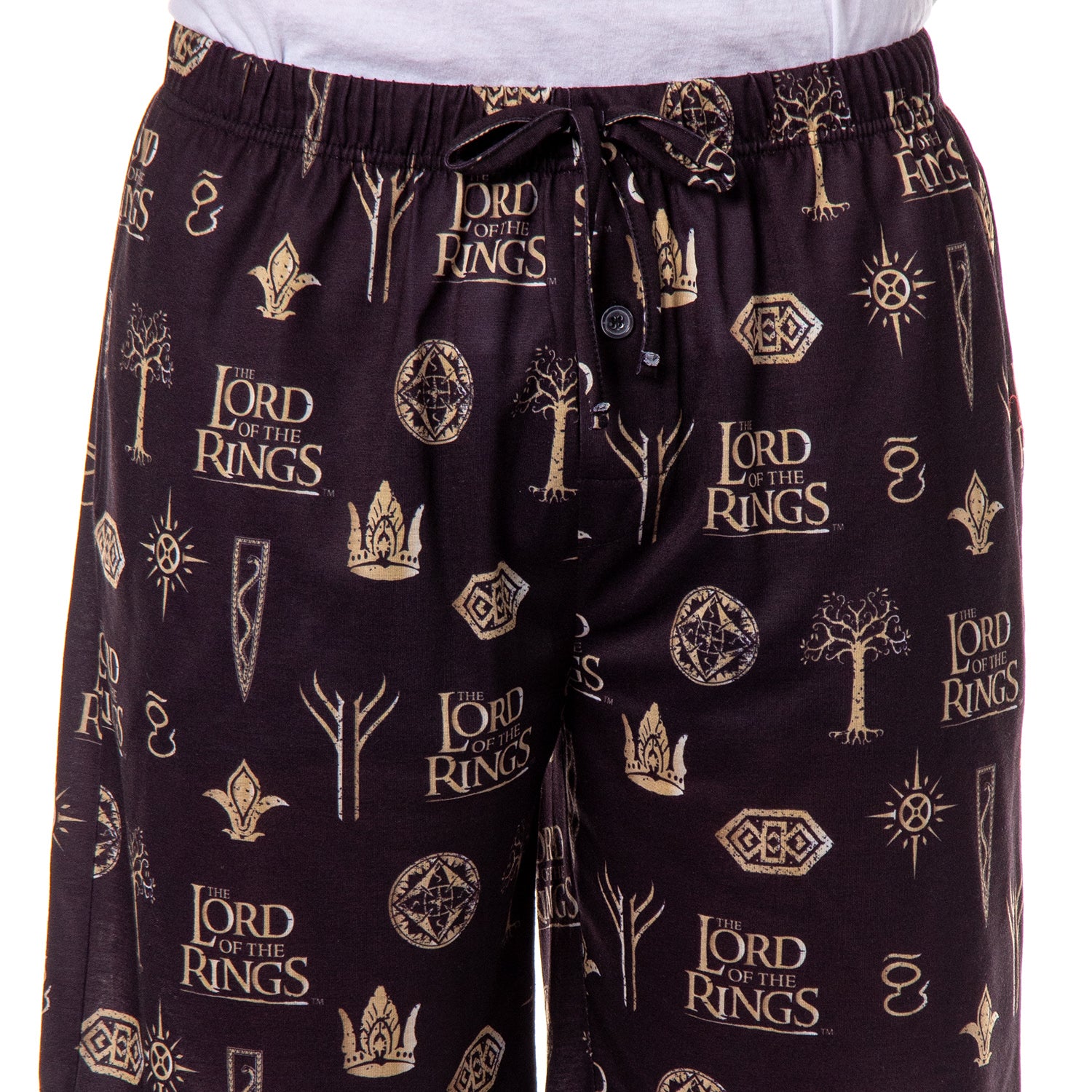The Lord Of The Rings Pajamas Men's Tree Of Gondor Crown Rune PJ Shorts