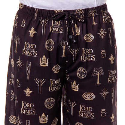 The Lord Of The Rings Pajamas Men's Tree Of Gondor Crown Rune PJ Shorts