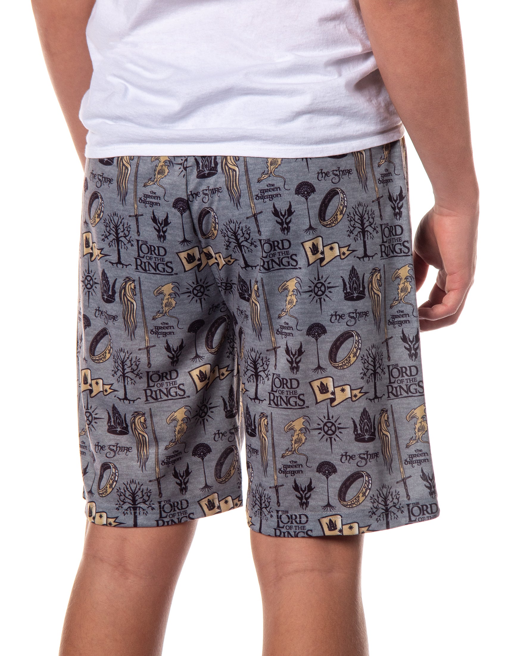The Lord of the Rings Men's The Shire Green Dragon Map Sleep Pajama Shorts