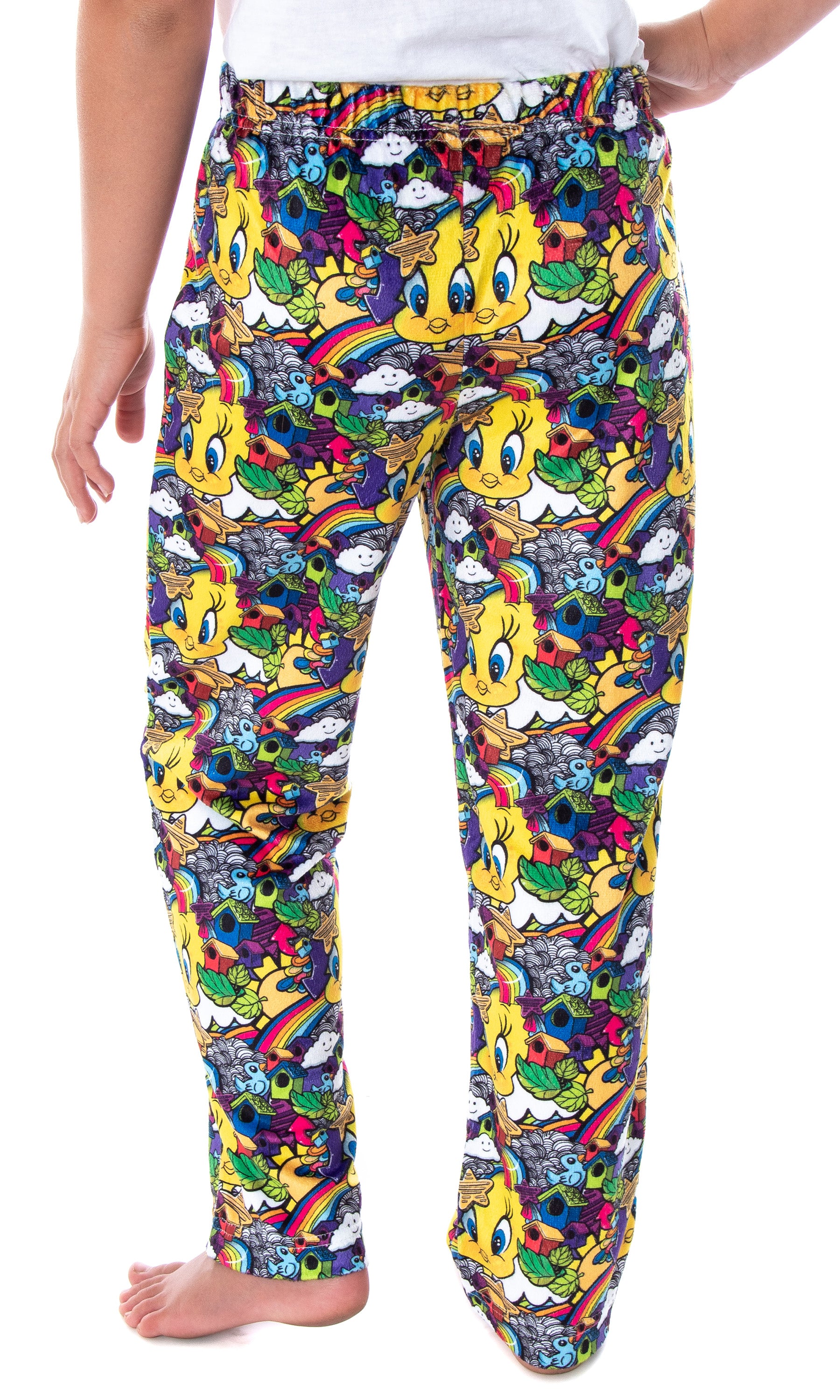 Looney Tunes Girls' Tweety Bird Pattern Velvety Soft Lounge Pajama Pants