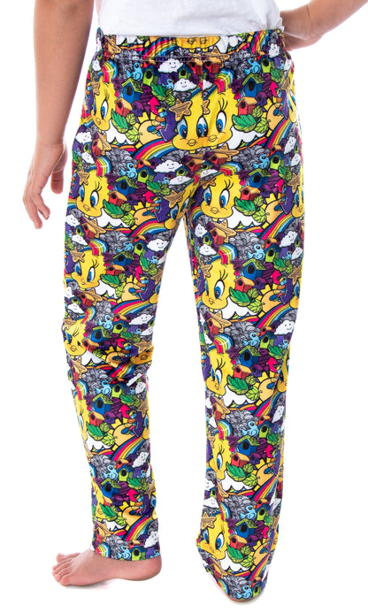 Looney Tunes Girls' Tweety Bird Pattern Velvety Soft Lounge Pajama Pants