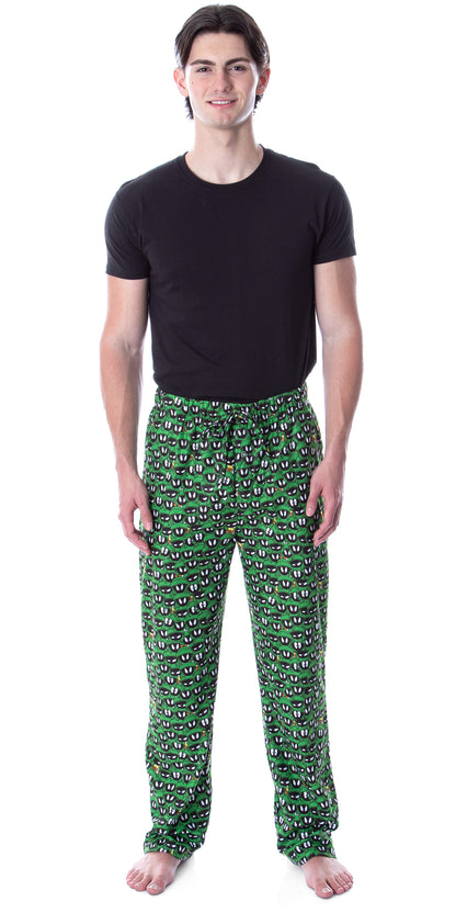 Looney Tunes Men's Marvin The Martian Allover Character Head Lounge Sleep Pajama Pants