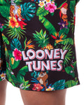 Looney Tunes Mens' Tropical Print Character Swim Trunks Shorts Bathing Suit