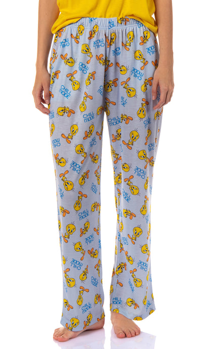Looney Tunes Women's This Is How I Chill Tossed Tweety Bird Pajama Set (XXL)