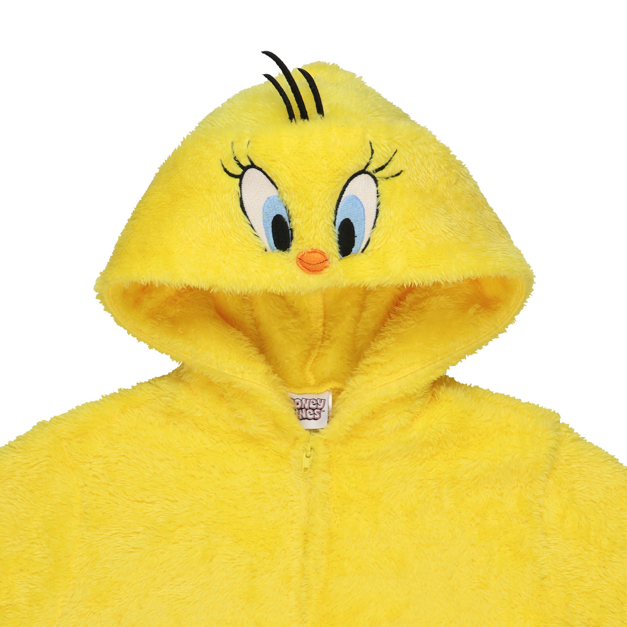 Looney Tunes Union Suit Toddler Tweety Bird Kigurumi Full Zip Pajamas (2T)