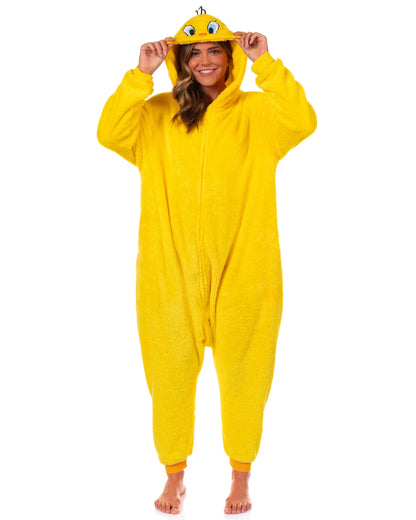 Looney Tunes Women's Tweety Bird Kigurumi Union Suit Costume Pajama (L/XL)