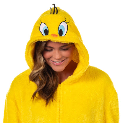 Looney Tunes Women's Tweety Bird Kigurumi Union Suit Costume Pajama (XXL/XXXL)