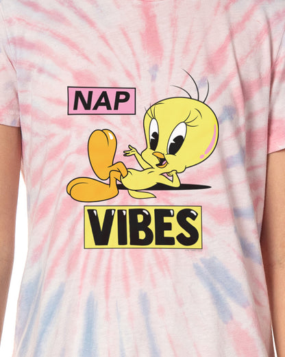 Looney Tunes Women's Tweety Bird Nap Vibes Nightgown Sleep Pajama Dress
