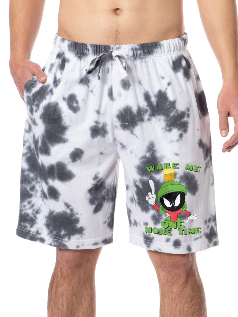 Looney Tunes Marvin the Martian Men's Funny Wake Me One More Time Sleep Pajama Shorts For Adults