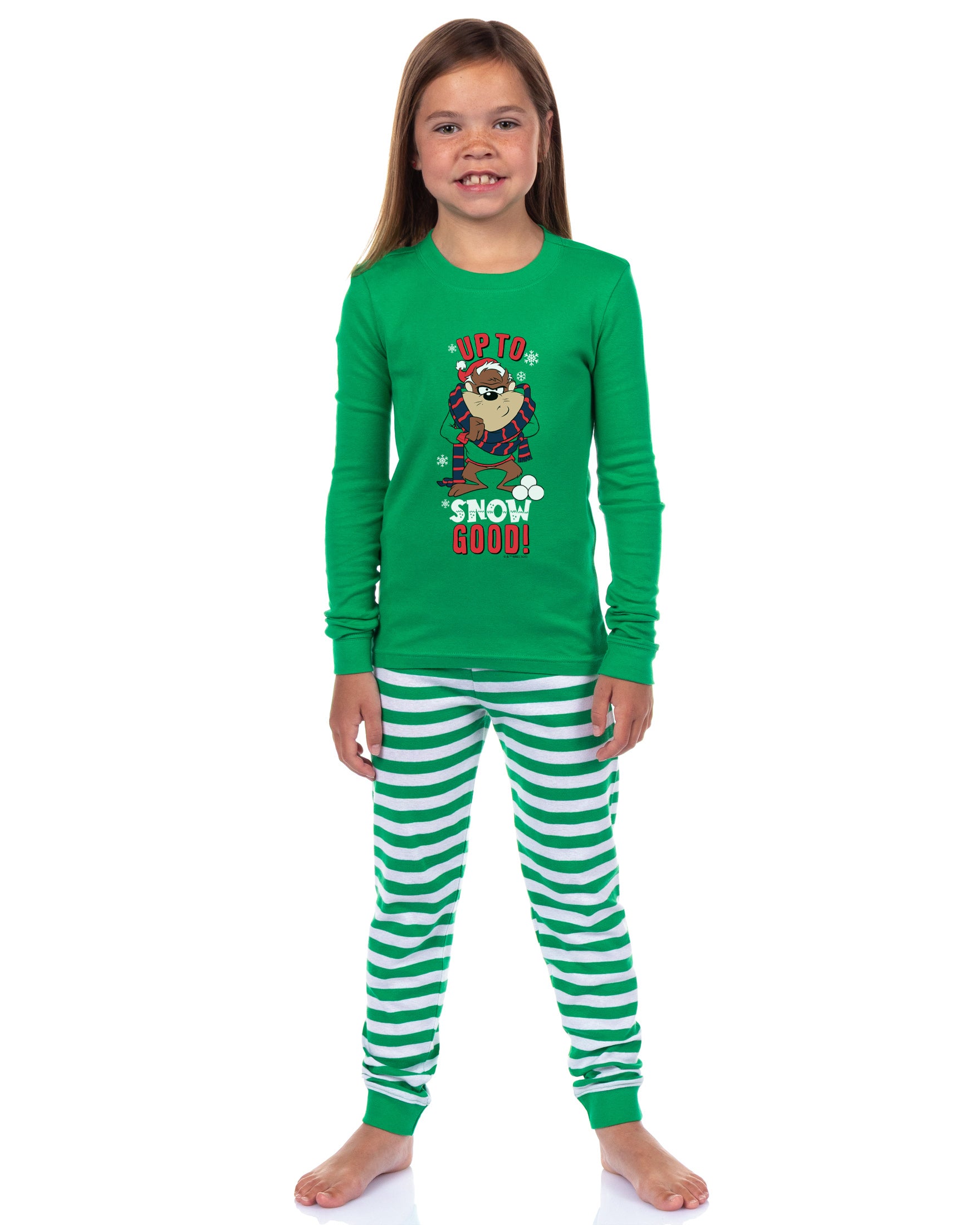 Looney Tunes Bugs Bunny, Lola Bunny, Tweety Bird, Tazmanian Devil Christmas Tight Fit Family Pajama Set