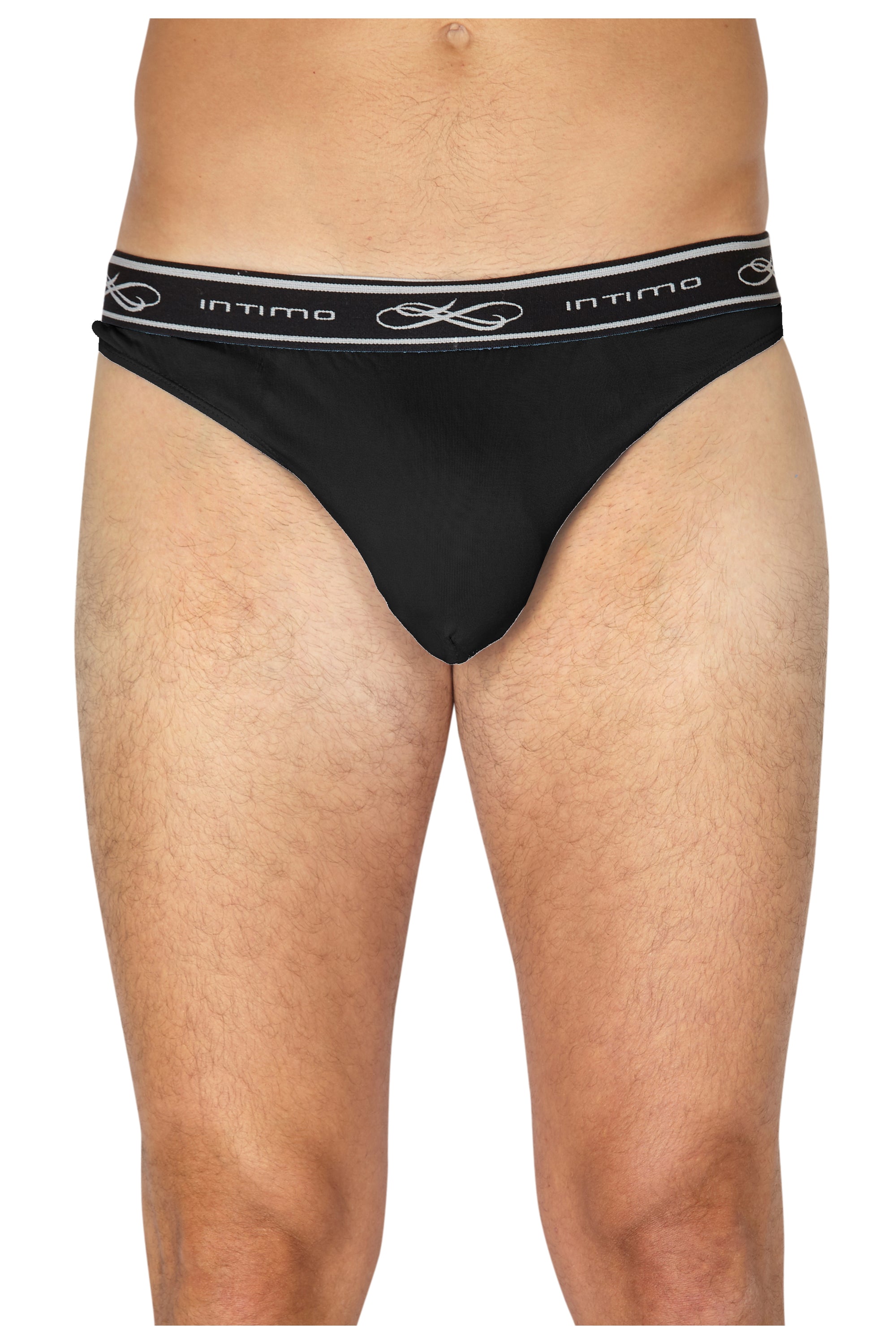 Intimo Mens Exposed Elastic Silk Thong Underwear