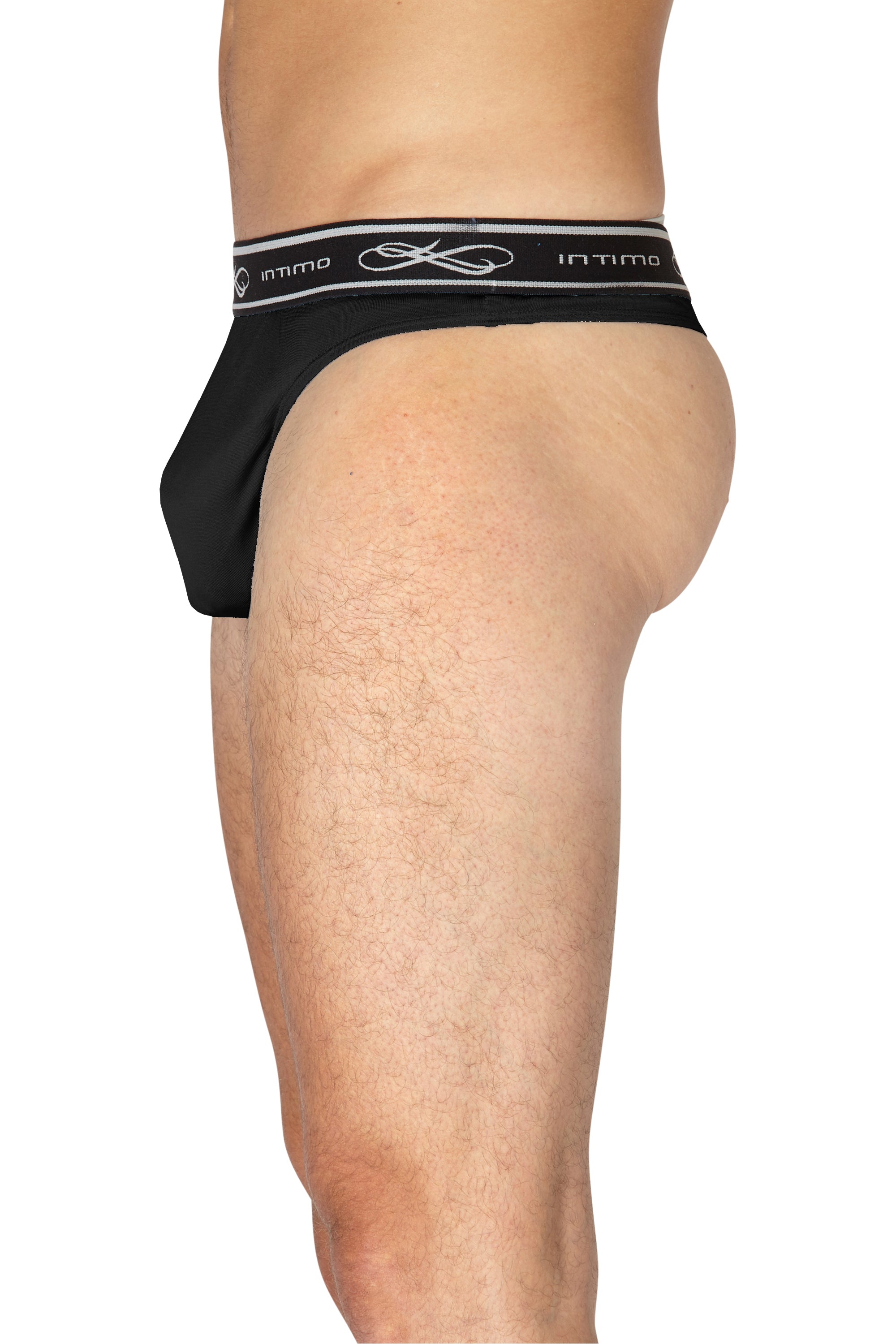 Intimo Mens Exposed Elastic Silk Thong Underwear