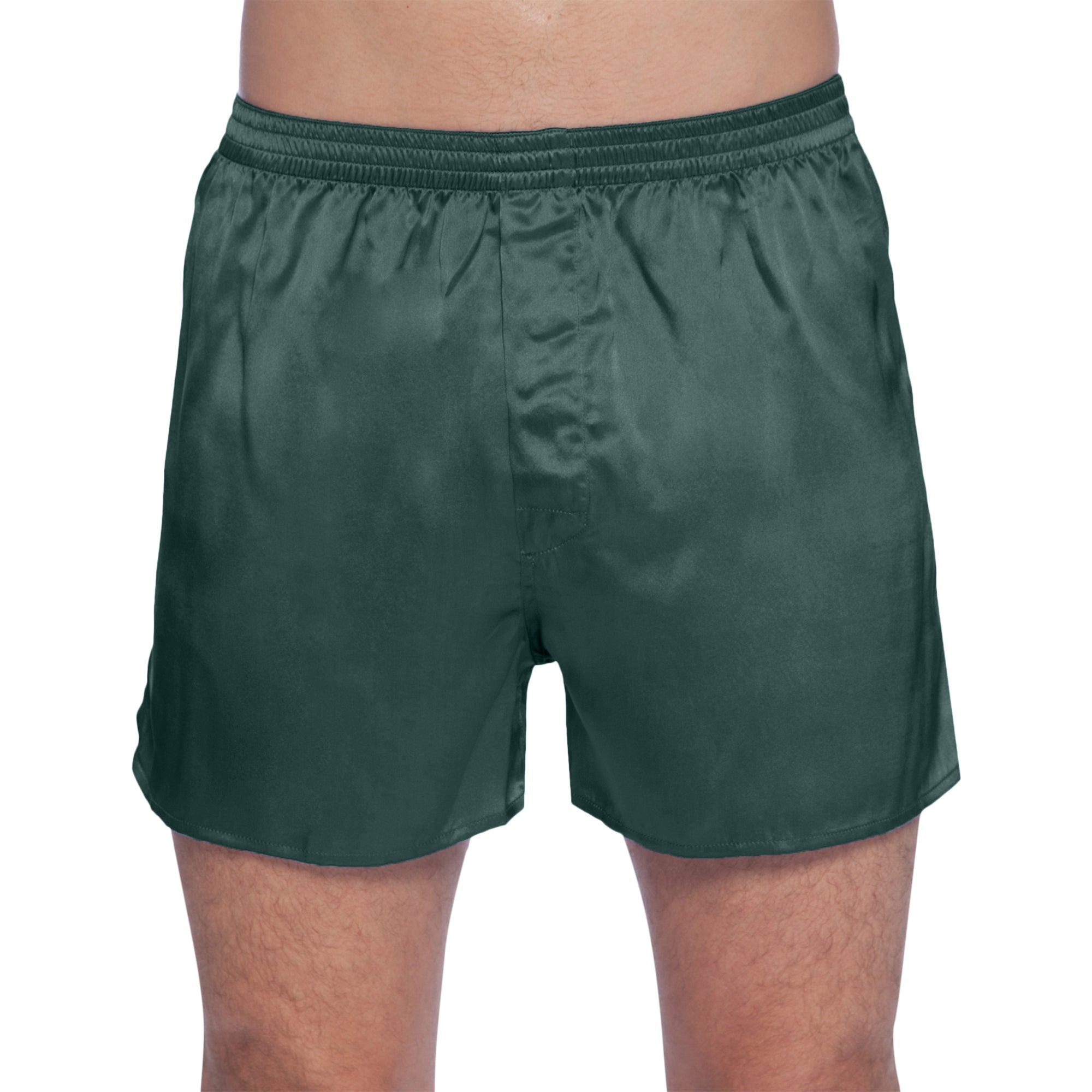 Intimo Mens Classic Silk Boxers, Forest, Small